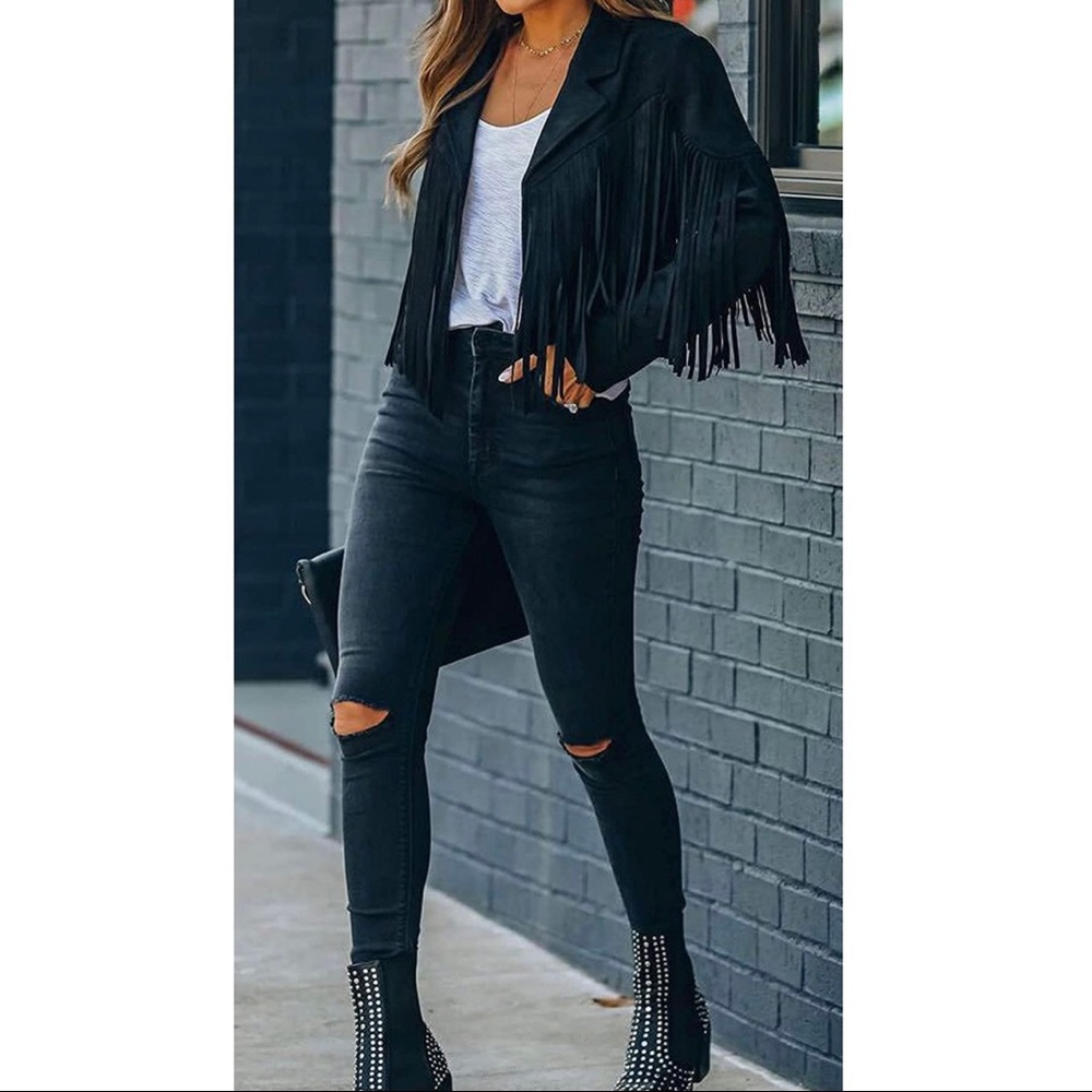 Vintage Leather Tassel Jacket